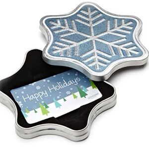 Amazon Blue Snowflake Holiday Tin Gift Card Holder